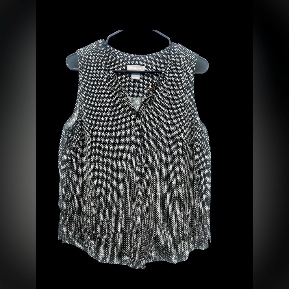 Liz Claiborne Gray Sleeveless Boxy Blouse